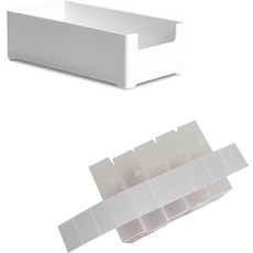 Make Mine 單人住戶縫隙桌 透明抽屜收納盒 中間盒 + 滑軌 5入, 白色