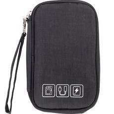 다해유 이어폰 보조배터리보관 보조가방, 검정색, 1개
