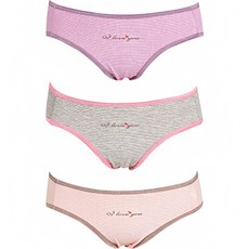 藍色女式防水防漏棉彈力衛生內褲3件套103, 1套, 紫色/灰色/靛粉色