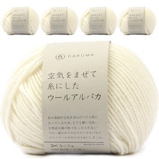 Brandyan Daruma Airyul 羊駝毛紗, 5個, 01 象牙白