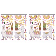 Arty Home 羊駝彩虹壁貼 2款套組, 混色