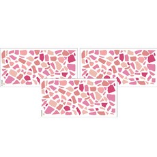 Art Home 大理石多彩壁貼 3入, 粉紅色