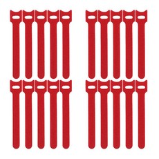 SOSO市集 魔鬼氈束線帶 電線整理固定器, 紅色, 20個