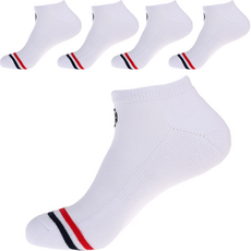TECH SKIN 男士短筒高爾夫球襪5雙組, 白色, 5個