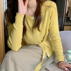 Paperments 女款交叉簡約日常針織開襟衫 03919