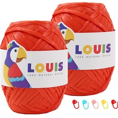 Knitt Louis 線 45g x 2p + 記號圈 5p 套組, 111 霧面橘色(編織線), 隨機出貨(記號圈), 1套