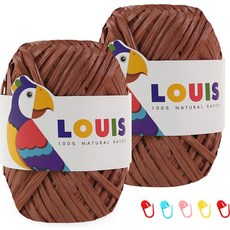 Knitt Louis 線 45g x 2p + 記號圈 5p 套組, 117 霧面棕色(編織線), 隨機出貨(記號圈), 1套