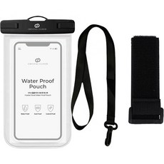 CRYSTAL CLOUD 智慧型手機防水袋 + 頸帶 + 臂帶套組, 1套, 黑色