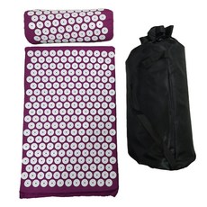 순잠 접이식 지압 마사지 요가 매트 + 가방 세트, 퍼플, 1개