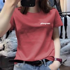 몬드스팟 여성용 라운드넥 심플 레터링 데일리 반팔티 JN503