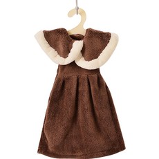 Alleophom DM 迷你連身裙廚房擦手巾, 1個, 棕色