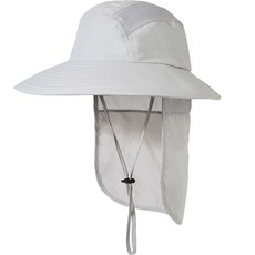 SONIO 遮陽披肩透氣戶外釣魚帽, 02 淺灰色