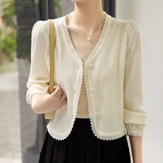 Paperments 女款典雅蕾絲夾克開襟衫 03864