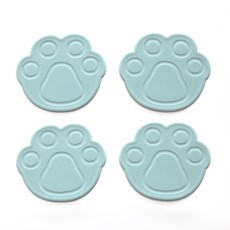 에이드엘 발바닥 실리콘 컵받침 4p, 민트, 1세트