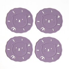 ade.l 獅子矽膠杯墊 4入, 紫丁香色
