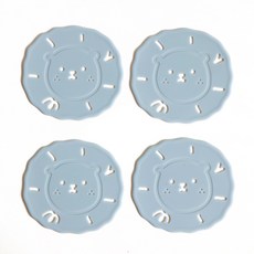 에이드엘 사자 실리콘 컵받침 4p, 스카이블루, 1세트