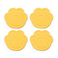 에이드엘 발바닥 실리콘 컵받침 4p, 치즈, 1세트