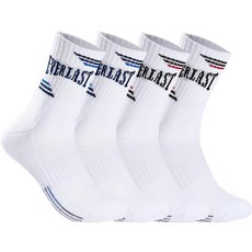 Everlast 男士運動氣墊底部拼色中筒襪4雙組, 混色, 4個