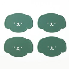 ade.l 狗狗矽膠杯墊 4入, 卡其色, 1套