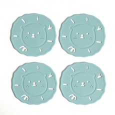 ADL獅子矽膠杯墊4p, 薄荷綠