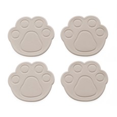 에이드엘 발바닥 실리콘 컵받침 4p, 베이지, 1세트