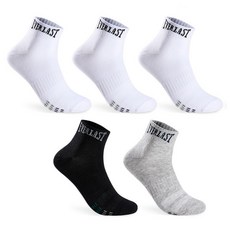 Everlast 男士底部拼色線條踝襪5雙組, 混合色, 5個