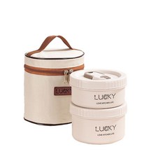 不銹鋼密封午餐套餐, 象牙白, 1套