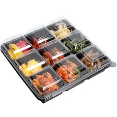 TPC正方形小菜一次性容器 9格, 1入, 100個