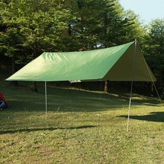 더한스 캠핑 블랙 코팅 타프 그늘막, 실버그린