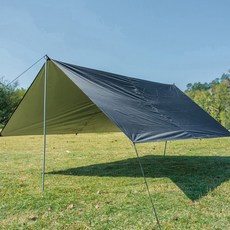 더한스 캠핑 블랙 코팅 타프 그늘막, 실버그레이