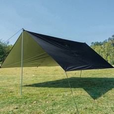 더한스 캠핑 블랙 코팅 타프 그늘막, 실버블랙