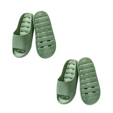 THE ZAKKA PVC紋理防滑浴室拖鞋 2入, 綠色