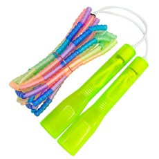 JFROPE Twinkle 兒童彩虹軟質串珠跳繩, 綠色, 1個