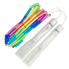 JFROPE Twinkle 兒童彩虹軟質串珠跳繩, 白色, 1個