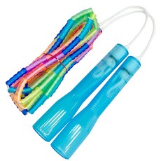 JFROPE Twinkle 兒童彩虹軟質串珠跳繩, 天藍色, 1個