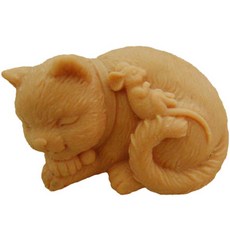 石膏擴香 手工模具 睡覺的貓, 單一顏色