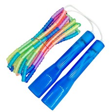 JFROPE Twinkle 兒童彩虹軟質串珠跳繩, 藍色, 1個