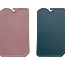 Benudi TPU 彎曲切菜板 2 件套特大號, 1套, 玫粉色菜板+玉綠色菜板