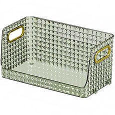 簡約光感 桌上型化妝品收納盒, 1個, 綠色L