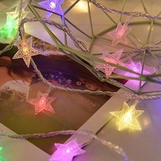 PIE LED 星星造型電線燈串 4色 80燈, 混合顏色, 1個