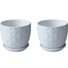 리빙앤도 세라믹 화이트 꽃화분, A, 2개