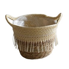 Mari Foret 藤編花盆籃 蕾絲, 單一顏色, 1個