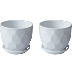 리빙앤도 세라믹 화이트 꽃화분, C, 2개