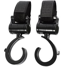 핑구어팩토리 유모차 가방걸이, 블랙, 2개