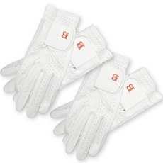 BRENCE 女性皮革Logo B高爾夫手套 雙手佩戴 2件組