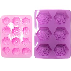 智安Nature 蜜蜂與六角蜂巢 6格 + 北歐 12格 模具 2件組, 隨機出貨, 1個