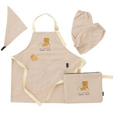 semoms 兒童用小熊防水圍裙 + 頭巾 + 袖套 + 收納袋套組 003