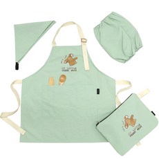 semoms 兒童用小熊防水圍裙 + 頭巾 + 袖套 + 收納袋組合 002