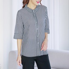 Woojin 女款人造絲日常開襟正裝圖案襯衫