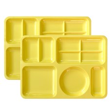 韓國製 Roya 團體膳食 美耐皿 新方形 餐盤 704 2入, 淺黃色, 2個